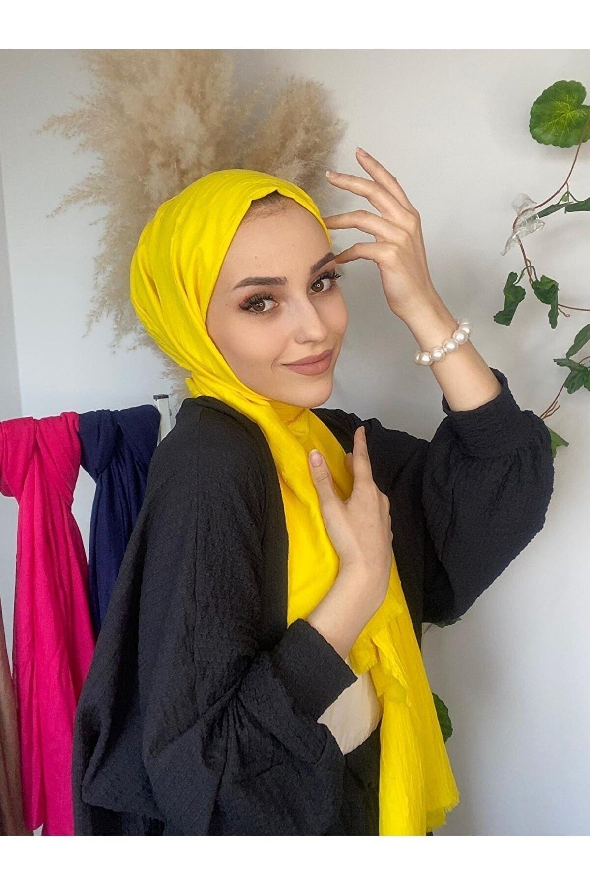 AlcanAvm Bambu Kraş Şal Sarı