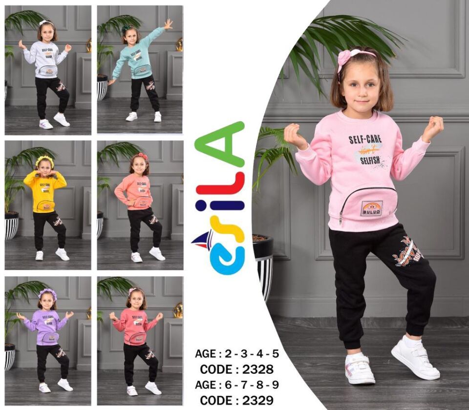 Alcanavm Esila Üç İplik Şardonlu Pembe, Kız Takım-2329