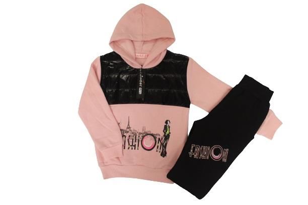 Alcanavm Esila Üç İplik Şardonlu Pembe, Kız Takım-2344