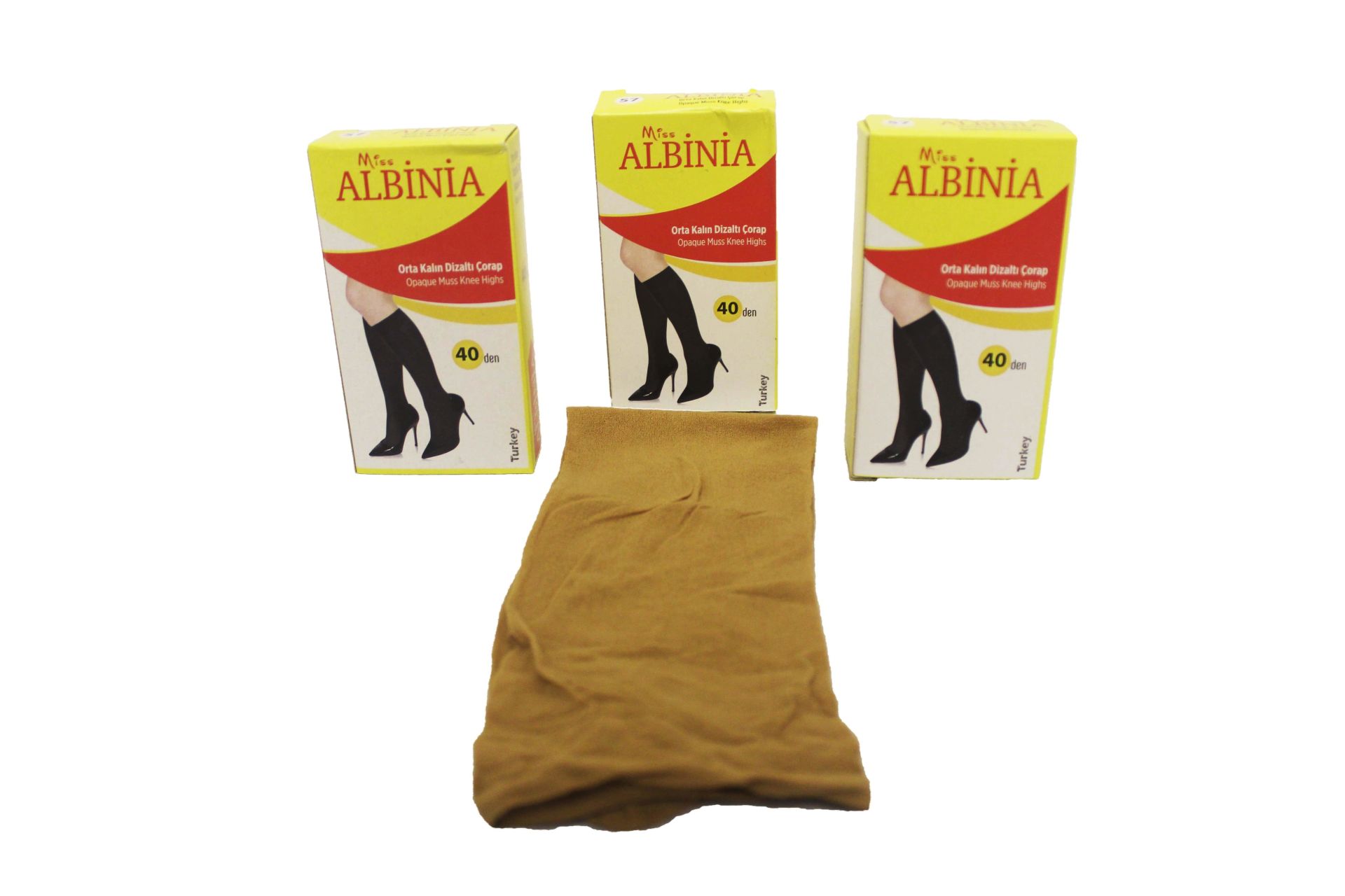 Alcanavm 3'lü Albinia 40'den İnce Diz Altı Çorap 8689058356145