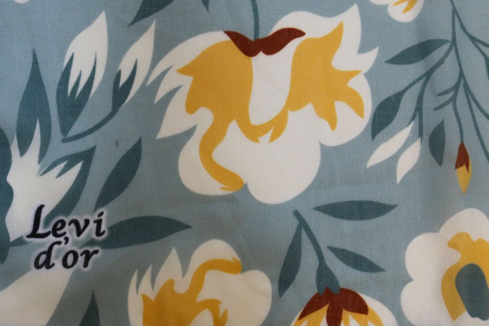 Alcanavm LeviDor Mavi Çiçek Desenli Eşarp