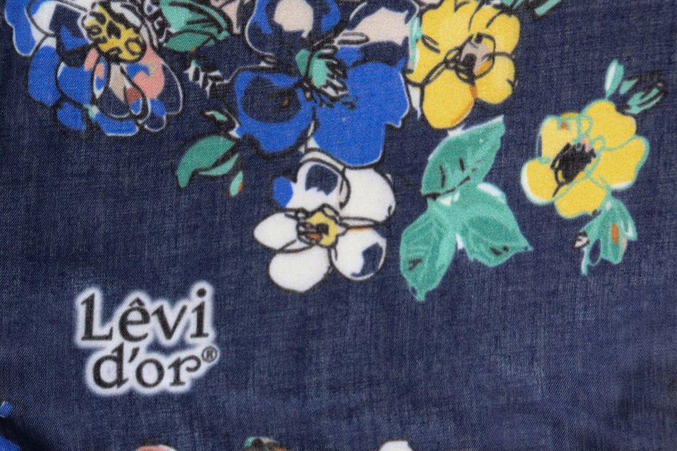 Alcanavm LeviDor Mavi Çiçek Desenli Eşarp 9692580128928