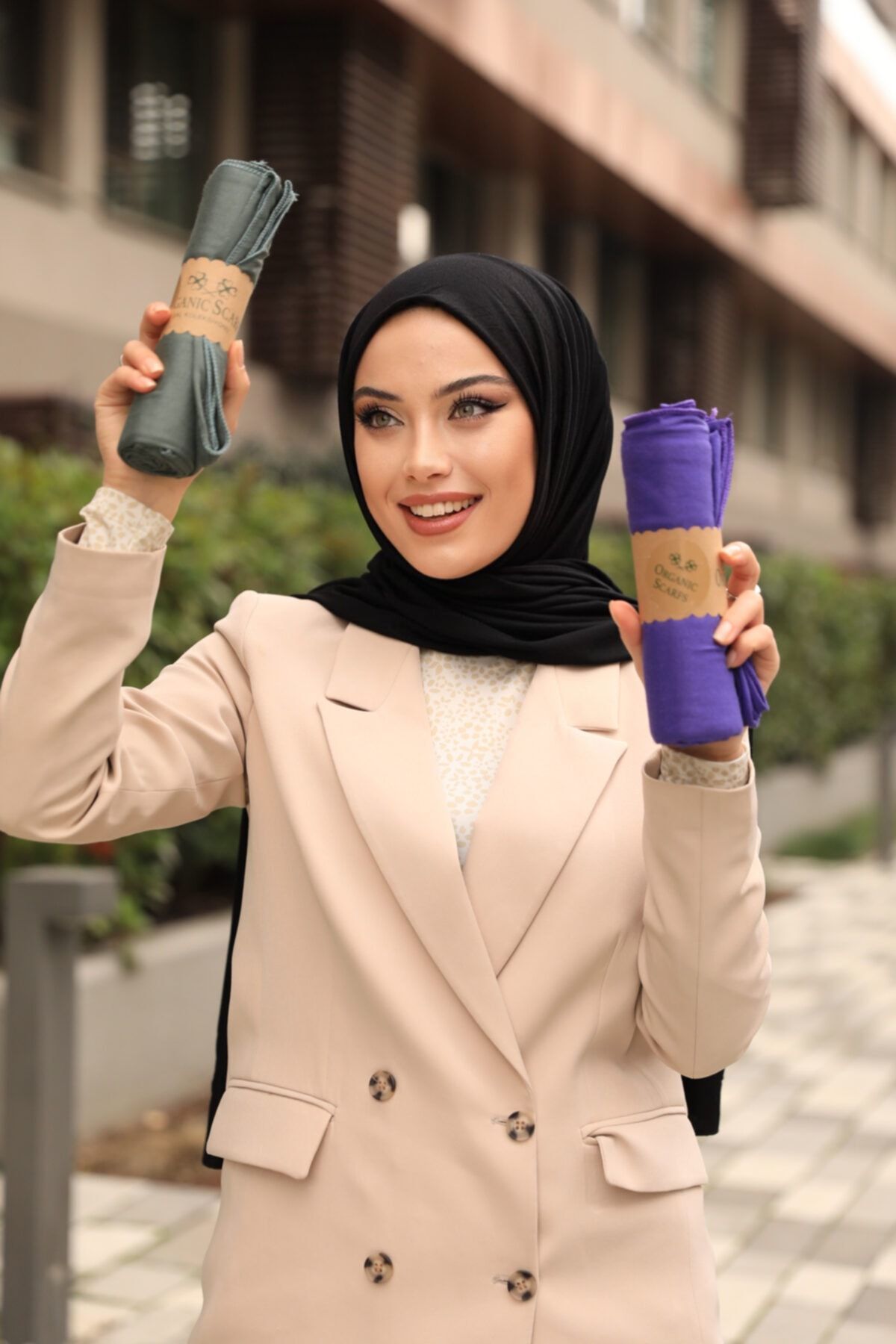 Tesettür Penye Şal Hijap Modeli - Siyah TYC00355923686