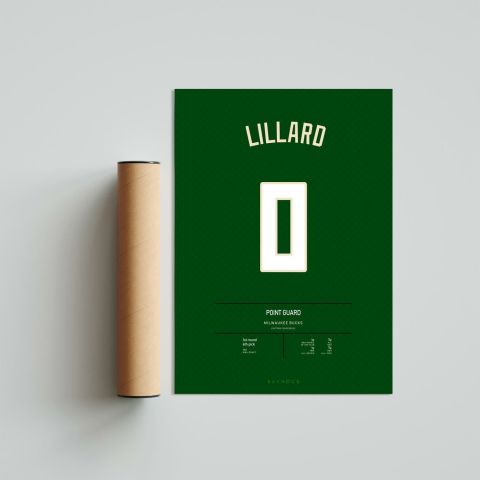 Damian Lillard Milwaukee Bucks Jersey Poster