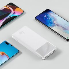 Baseus PPBD050002 Bipow Overseas Edition Dijital Ekranlı 15W 10.000 mAh Powerbank Beyaz