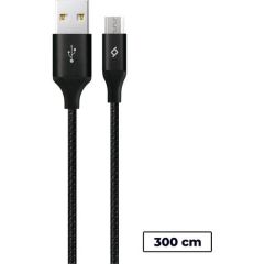 Ttec 2DK22S Alumicable XXL Micro USB Şarj Kablosu 3 Metre Siyah