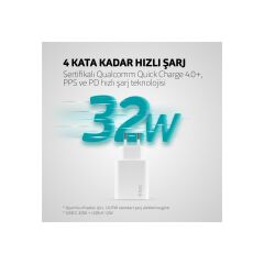 Ttec  2SCS24B SmartCharger Duo PD 32W Seyahat Hızlı Şarj Aleti USB-C + USB-A