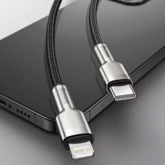 Baseus CATLJK-A01 Cafule Metal 20W 1 Metre Type-C to Lightning Kablo Siyah