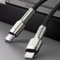 Baseus CATLJK-A01 Cafule Metal 20W 1 Metre Type-C to Lightning Kablo Siyah