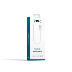 Ttec 2DK7512B Minicable iPhone Data ve Şarj Kablosu 30 cm Beyaz