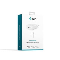 Ttec 2SCS20MB Smartcharger Seyahat Şarj Aleti 2.1A +  Micro Kablo Beyaz