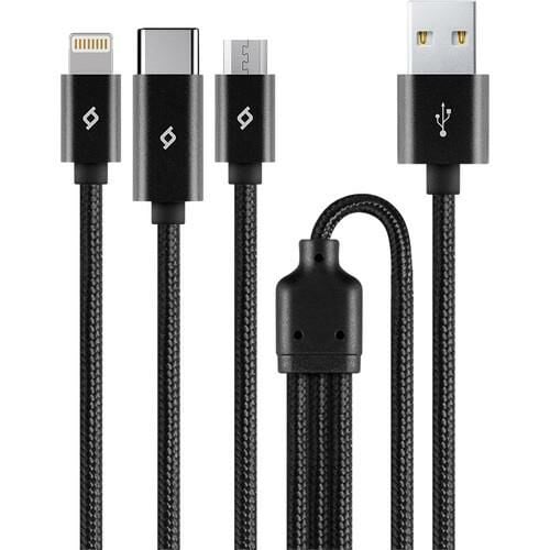 Ttec 2DK39S AlumiCable Trio Şarj Kablosu 1mt. USB-A - USB-C / Lightning / Micro USB