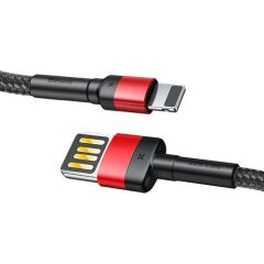 Baseus CALKLF-G91 Cafule 2.4 A Lightning 1 Metre Şarj Kablosu Kırmızı