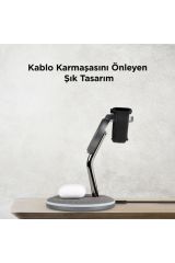 Ttec 2KS20 AirCharger Trio M MagSafe Uyumlu 3’ü 1 Arada iPhone + Apple Watch + AirPods Kablosuz Hızlı Şarj Standı