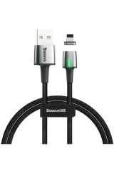 Baseus CALXC-B01 Zinc Magnetic Usb Lightning Iphone Kablo 2m Siyah 1.5 Amper Hızlı Şarj