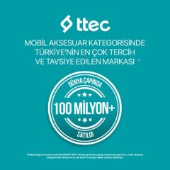 Ttec 2DK47B USB-C - USB-C 30cm 65W PD/QC Hızlı Şarj/Data Kablosu Beyaz