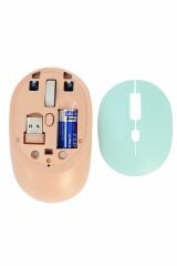 HP M231 V5.0 Bluetooth & Wireless 2,4ghz Sessiz Kablosuz Mouse Pembe-Yeşil Pc Laptop Tv Mac Uyumlu