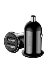 Baseus Grain Pro Dual USB 4.8A Max Çıkışlı Hızlı Araç Şarj Başlık Beyaz