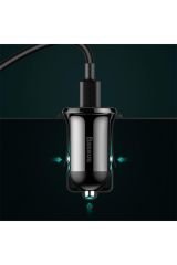 Baseus Grain Pro Dual USB 4.8A Max Çıkışlı Hızlı Araç Şarj Başlık Beyaz