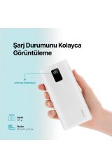 Ttec 2BB203B PowerSlim Trio LCD 20.000mAh PD 22,5W Dahili Kablolu Taşınabilir Şarj Aleti / Powerbank