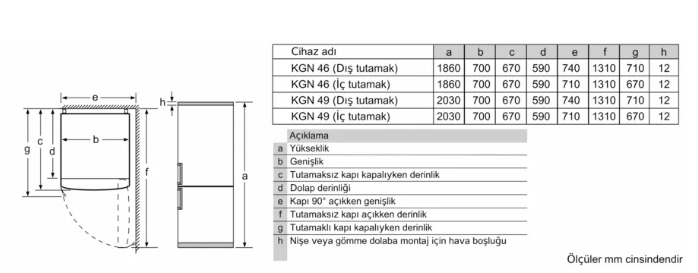 Bosch KGN46UWF0N Kombi No Frost Buzdolabı