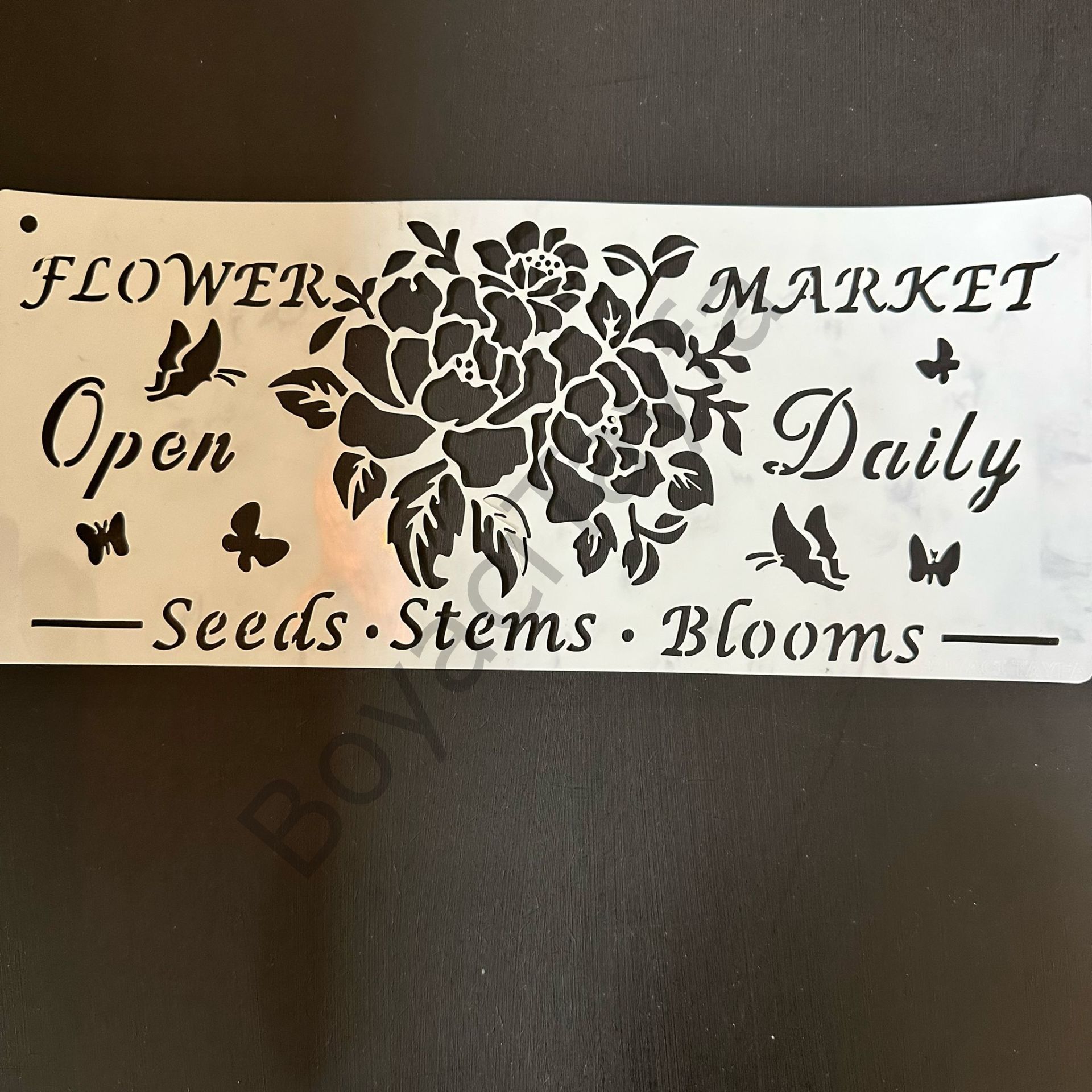Stencil flower market