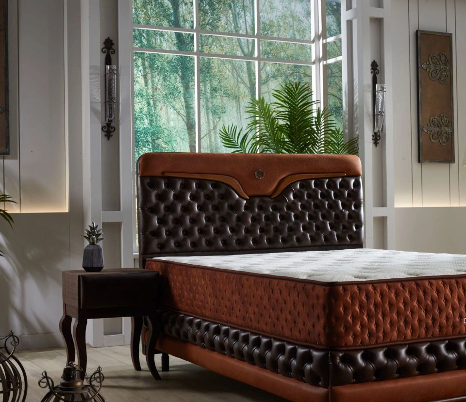 Döşemeli Yatak Chesterfield Armony 160*200, Bej
