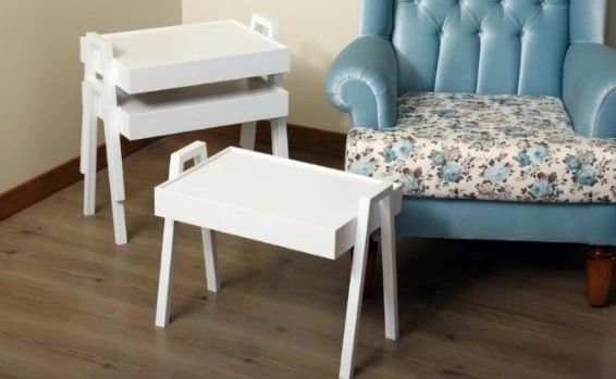 3'Lü Set Enjoy Sehpalar, Beyaz
