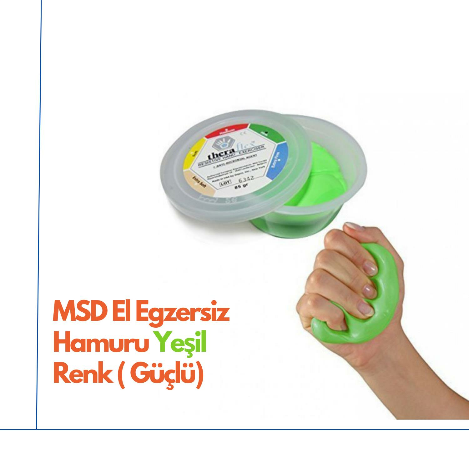 MSD El Egzersiz Hamuru Yeşil Renk ( Güçlü)