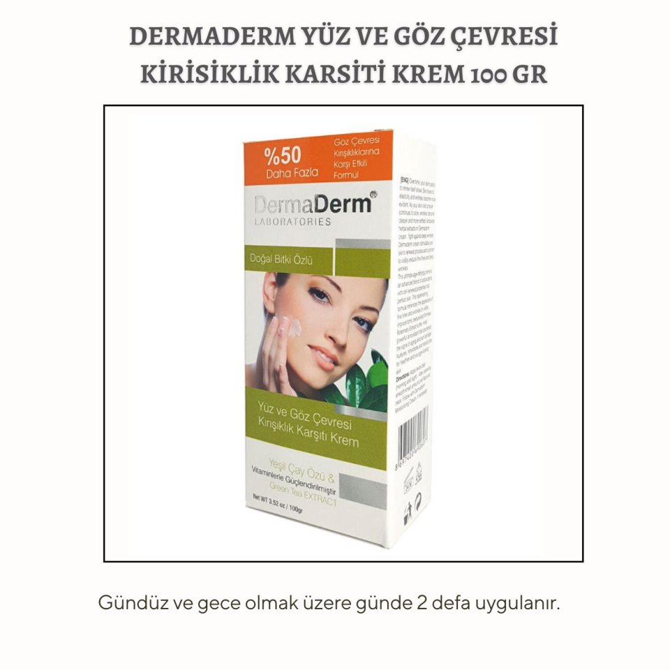 Dermaderm Yüz Ve Göz Çevresi Kirisiklik Karsiti Krem 100 gr