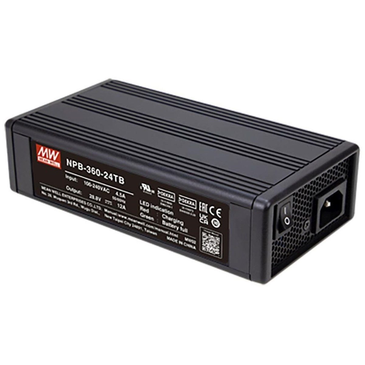 Meanwell NPB360 12V/20A Akü Şarj Cihazı (Akü ara kabloları ve Power kablosu dahil)