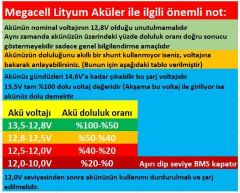 Megacell 12.8V 200Ah LiFePO4 Lityum Demir Fosfat Akü(ABS Kasa)