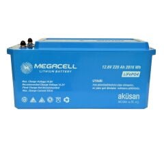 Megacell 12.8V 220Ah LiFePO4 Lityum Demir Fosfat Akü(ABS Kasa)