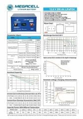 Megacell 12.8V 220Ah LiFePO4 Lityum Demir Fosfat Akü(ABS Kasa)