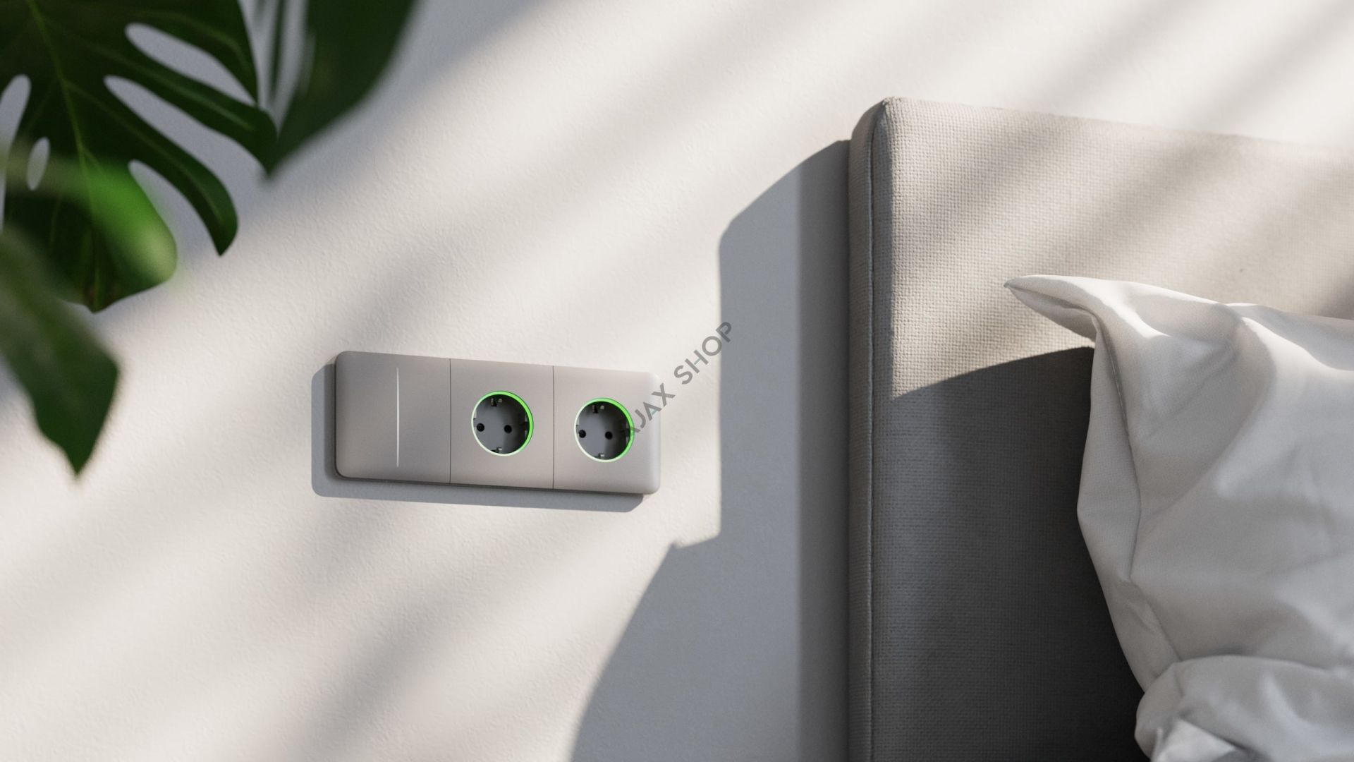 AJAX Outlet Type F SideCover Güç Tüketimi Monitörlü Akıllı Priz Kapağı Sağda veya Solda Kullanım
