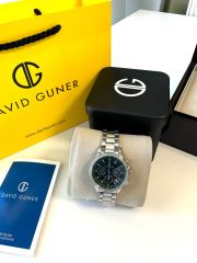 DAVID GUNER DG-8301LA-A10 fonksiyonlu Çelik Renk Kadın Takvimli Kol Saati Modeli