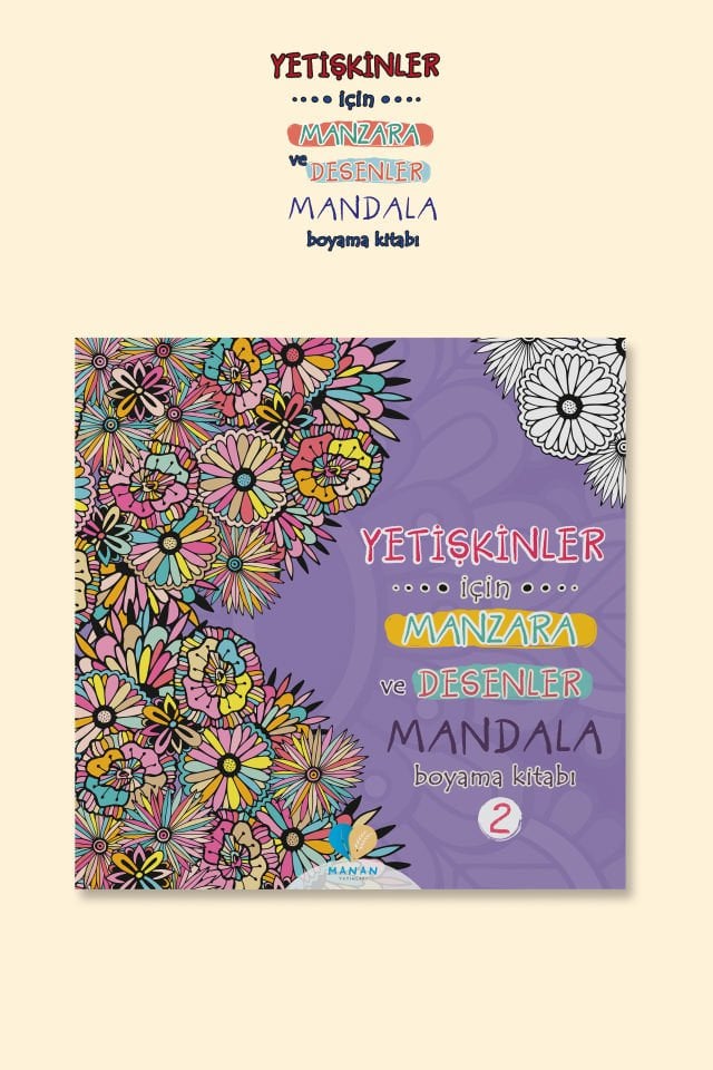 Manan Yayınları - Yetişkinler İçin Manzara ve Desenler Mandala Kitabı 2