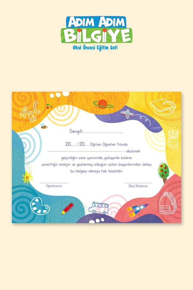 Adım Adım Bilgiye  5 Yaş (60+) Ay Okul Öncesi Eğitim Seti