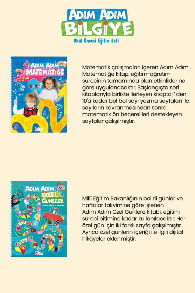 Adım Adım Bilgiye  5 Yaş (60+) Ay Okul Öncesi Eğitim Seti