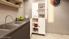 Lier %100 Mdf 6 Raflı Çok Amaçlı Mutfak Banyo Ayakkabılık Dolabı 50 CM