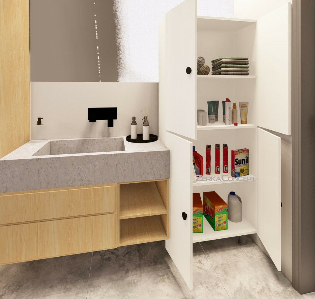 Mut Mdf 4 Raflı Çok Amaçlı Mutfak Banyo Ayakkabılık Dolap 60cm