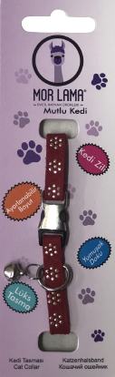 Kedi Boyun Tasması Taşlı Kırmızı