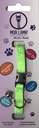 Kedi Boyun Tasması Patili Metal Klipsli Yeşil