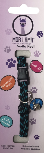 Kedi Boyun Tasması Lastikli Mavi Siyah