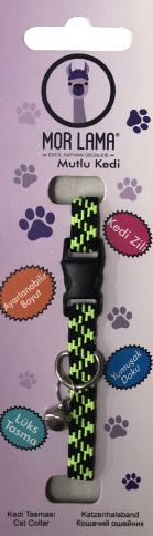 Kedi Boyun Tasması Lastikli Yeşil Siyah