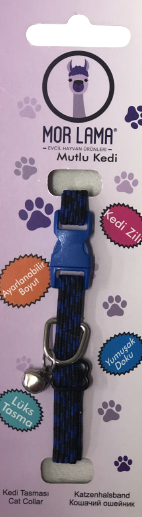 Kedi Boyun Tasması Lastikli Lacivert Siyah