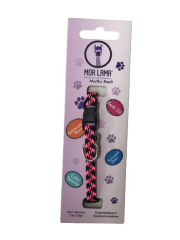 Kedi Boyun Tasması Lastikli Pembe Siyah