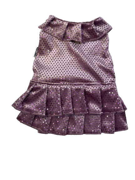 Mor Lama Diamond Pembe Etekli Elbise Small