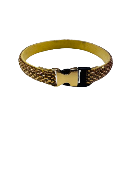 Mor Lama Diamond Gold Boyun Tasması M