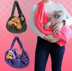 Mor Lama Kedi Köpek Yan Taşıma Çantası Yeşil